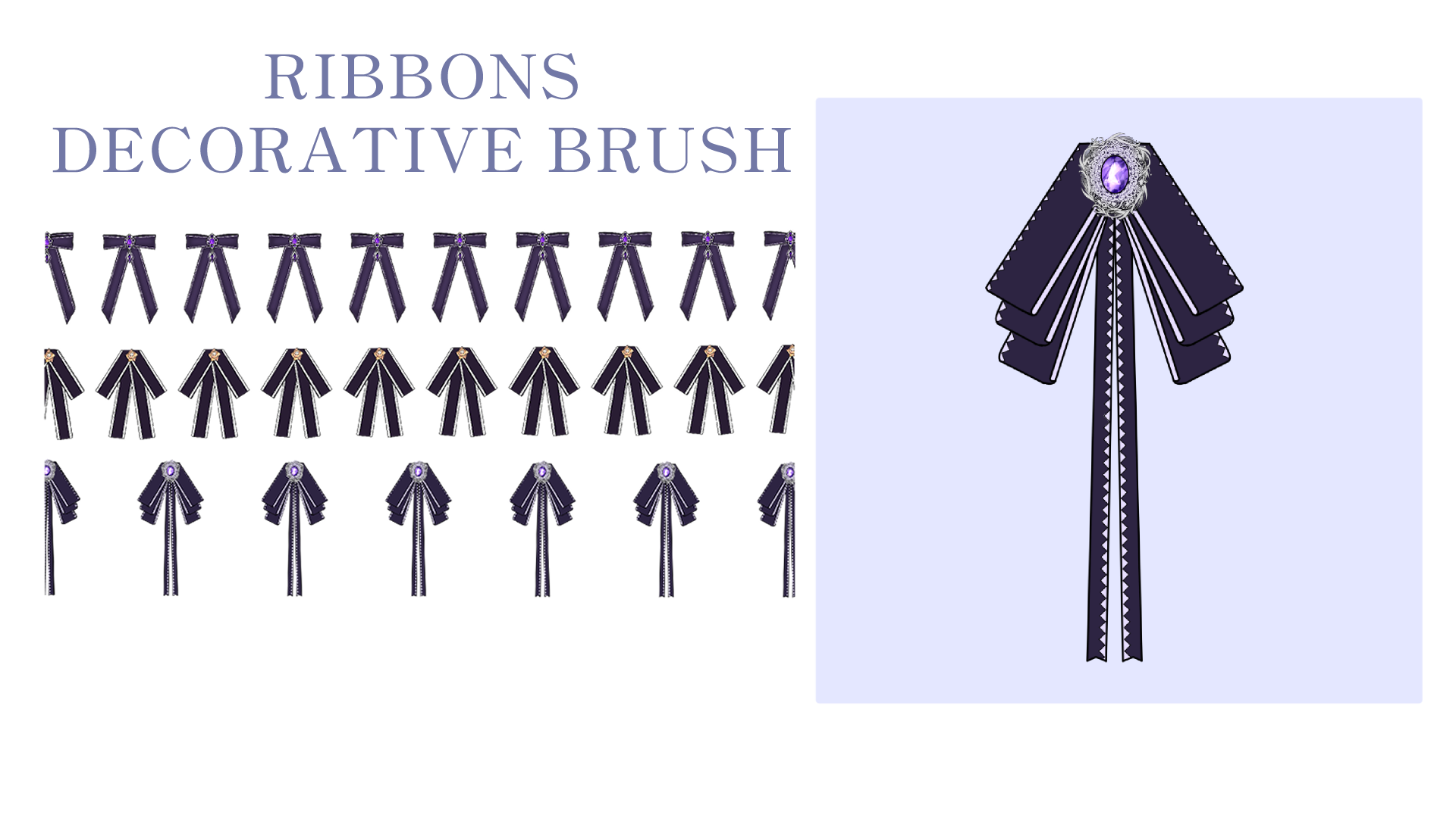 Romance Bows Brushes Set