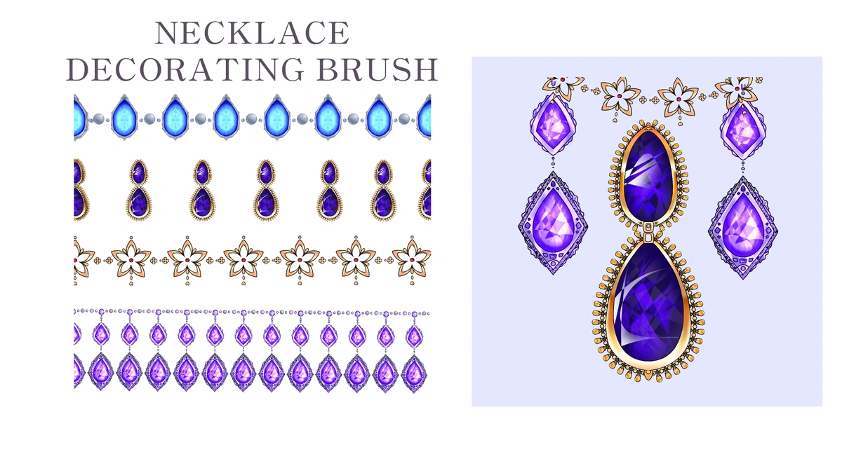 Romance Necklace Brush Set - Detailed View