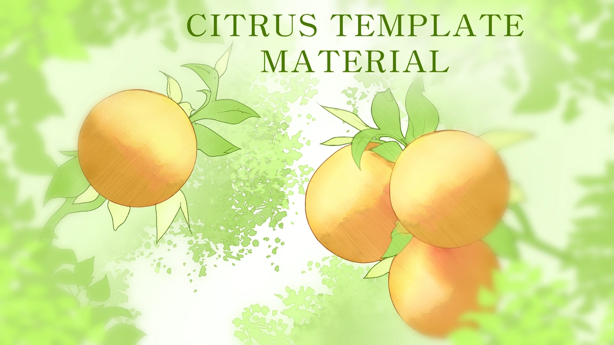 Fantasy Citrus And Leaf Template - Preview