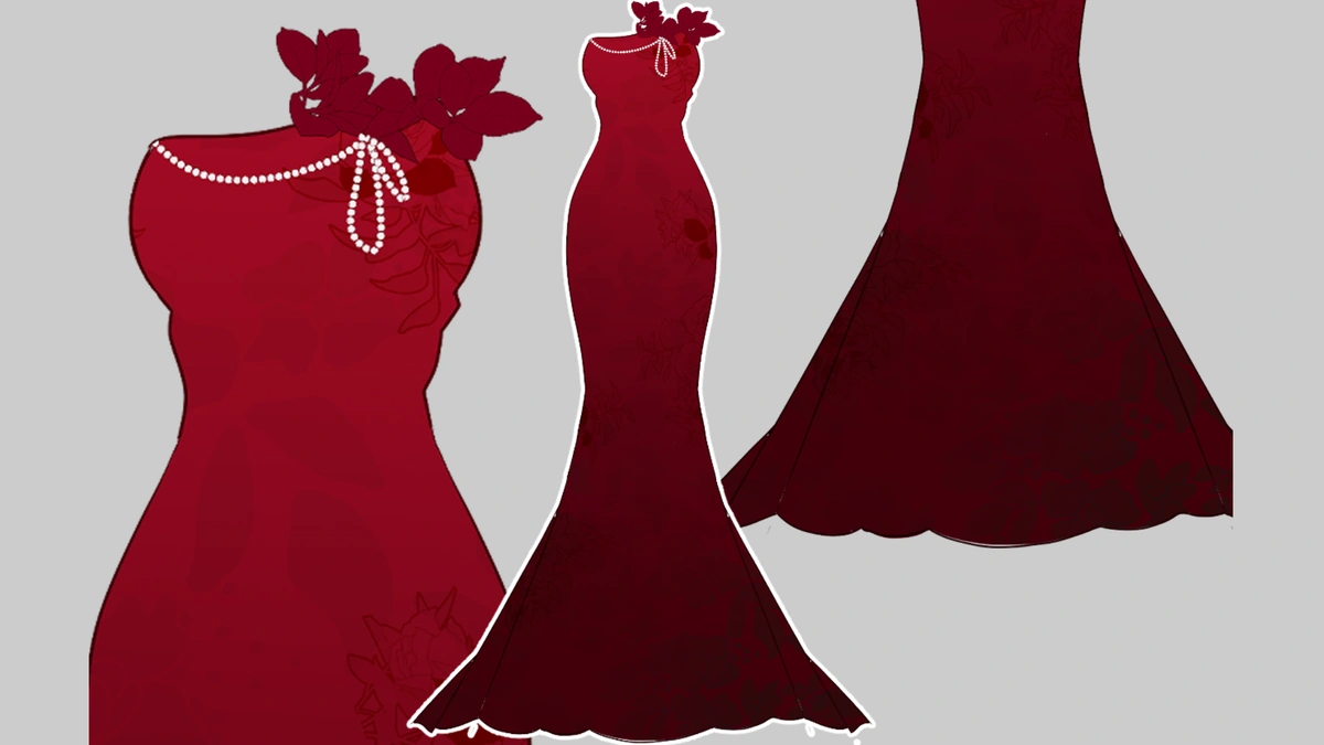 Velvet Red Dress Template - Showcase Gallery 1