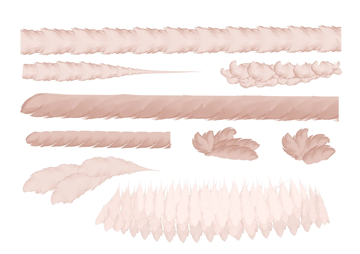 Wings and Feathers Brush - Detailed View